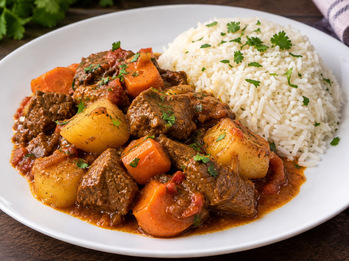 Mexican-Style Beef Stew with Rice