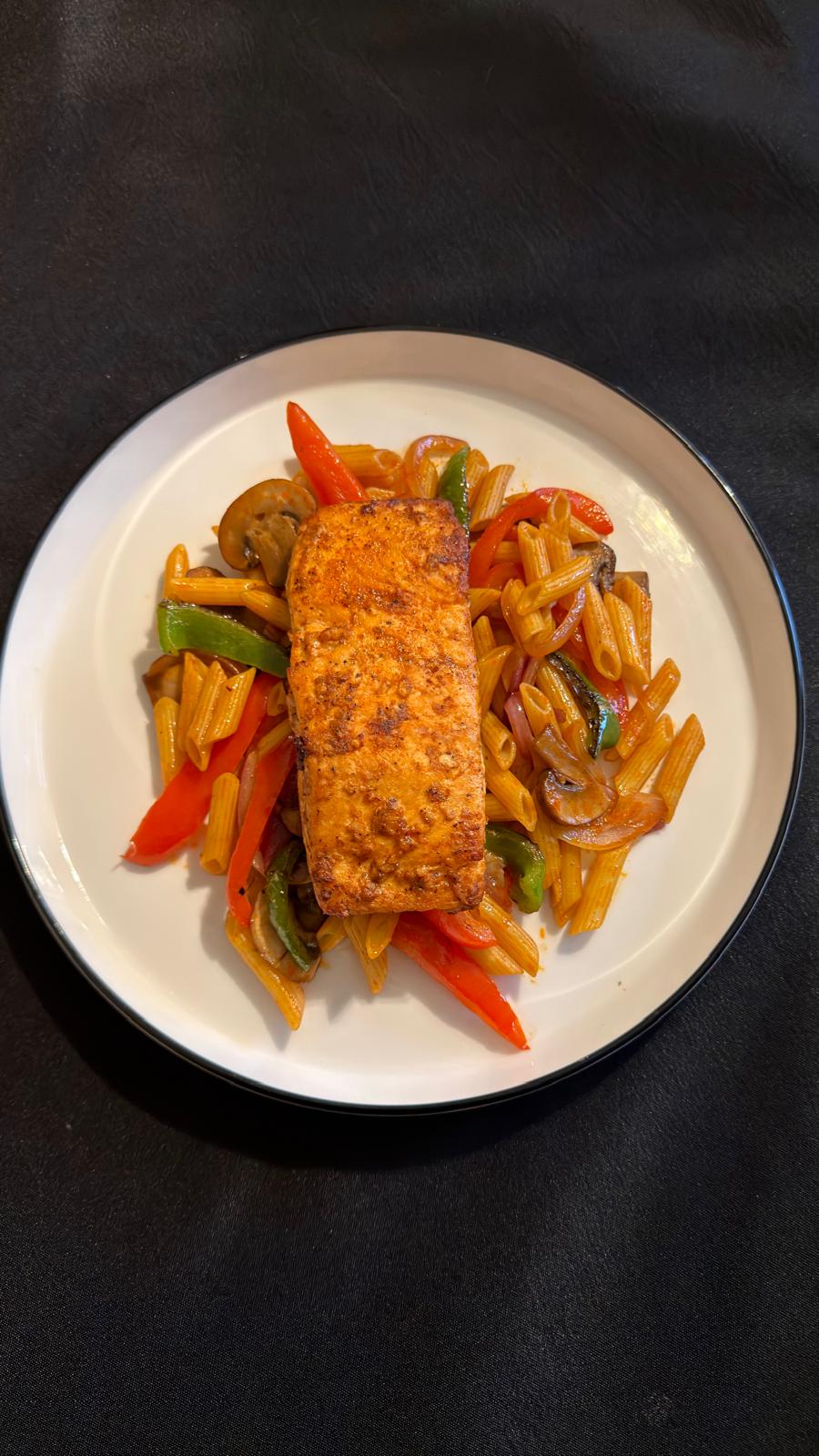 Salmon Penne Pasta Buldak