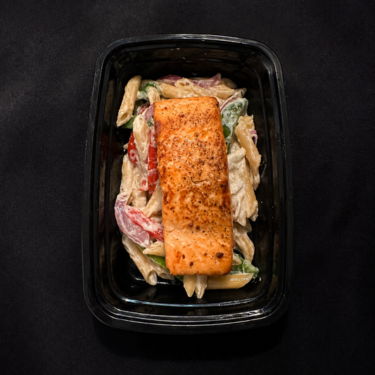 Salmon Creamy Pasta Primavera